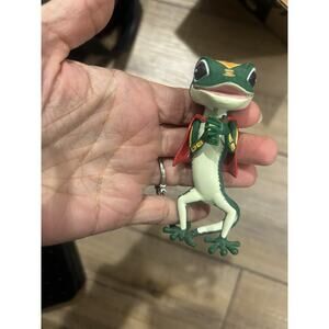 Geico Gecko Lizard Red Cape 4" Plastic Antenna Topper Figure